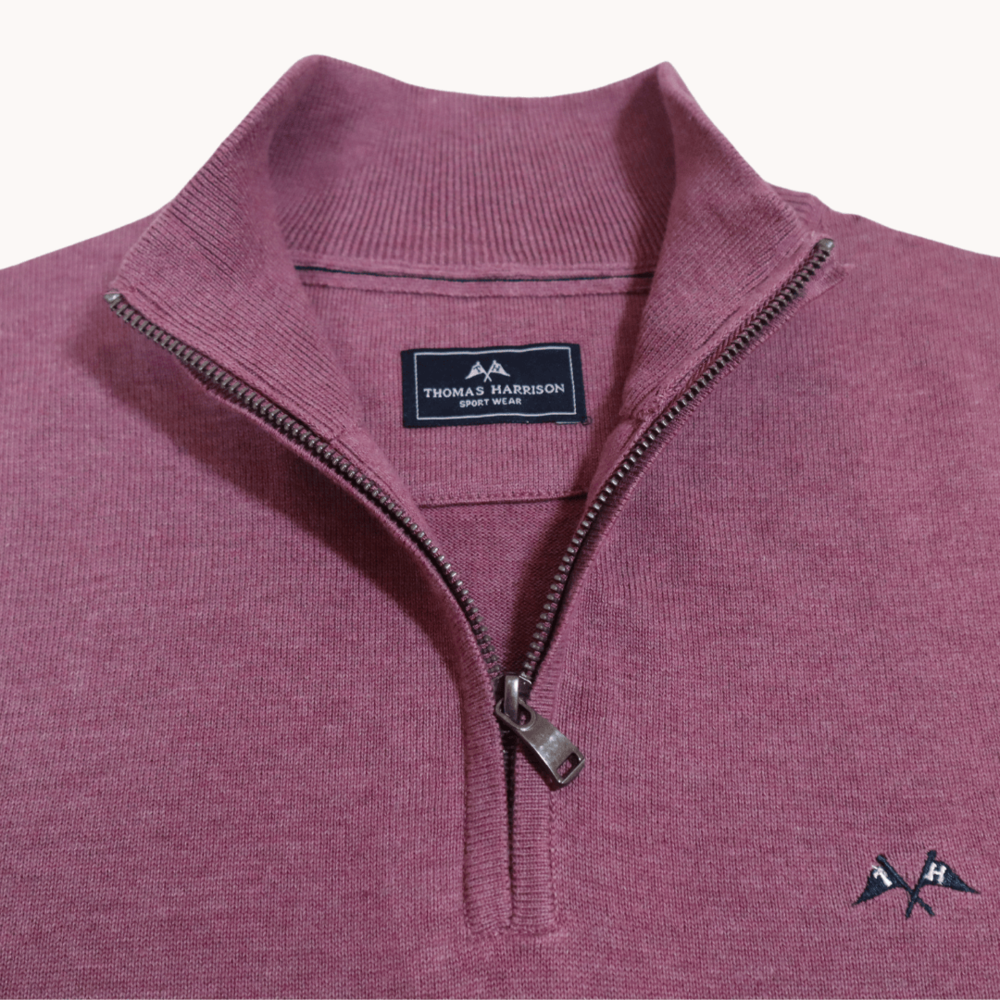 Jersey Cuello Cremallera Rosa